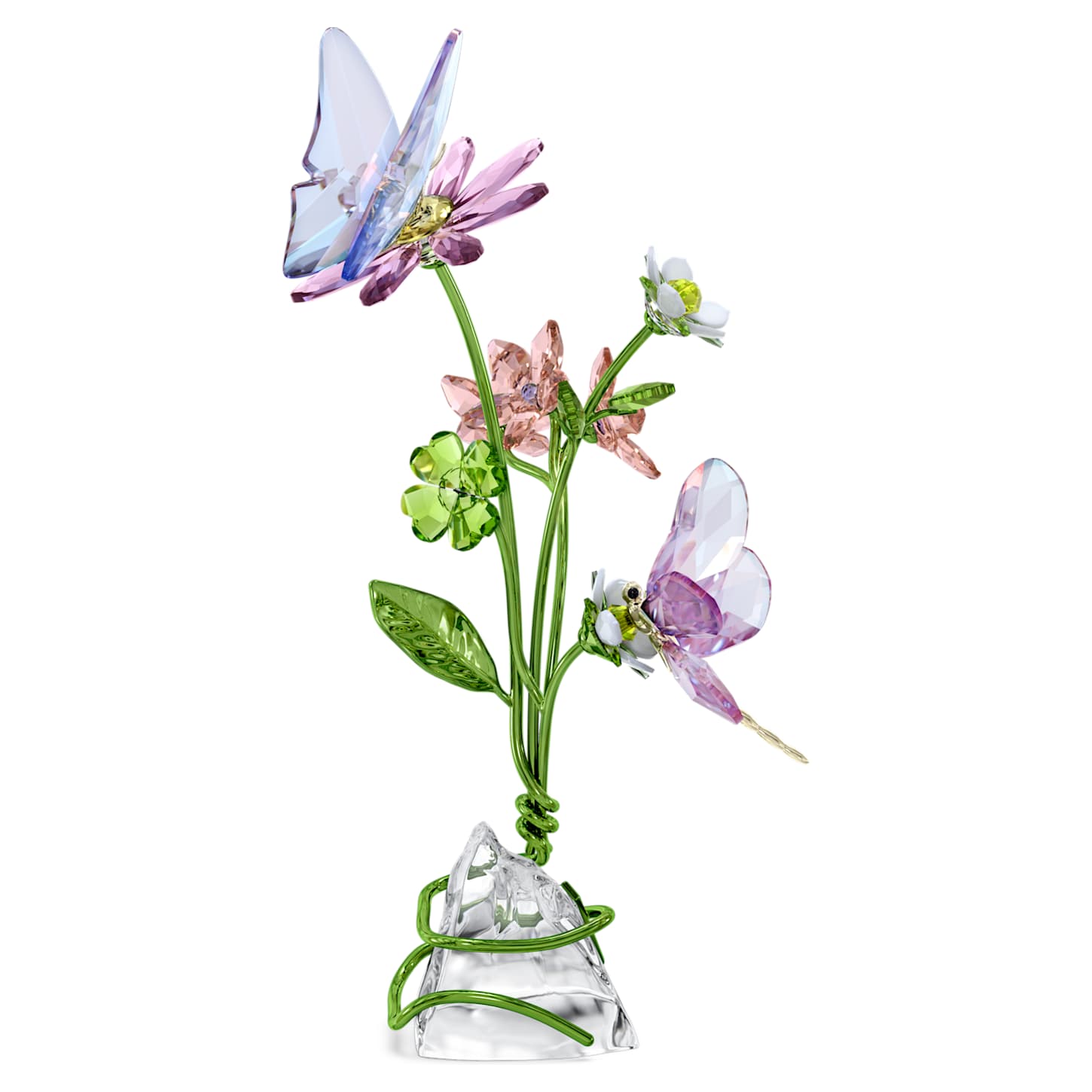スワロフスキー赤と青の鉢 Idyllia Butterfly and Flowers | Swarovski