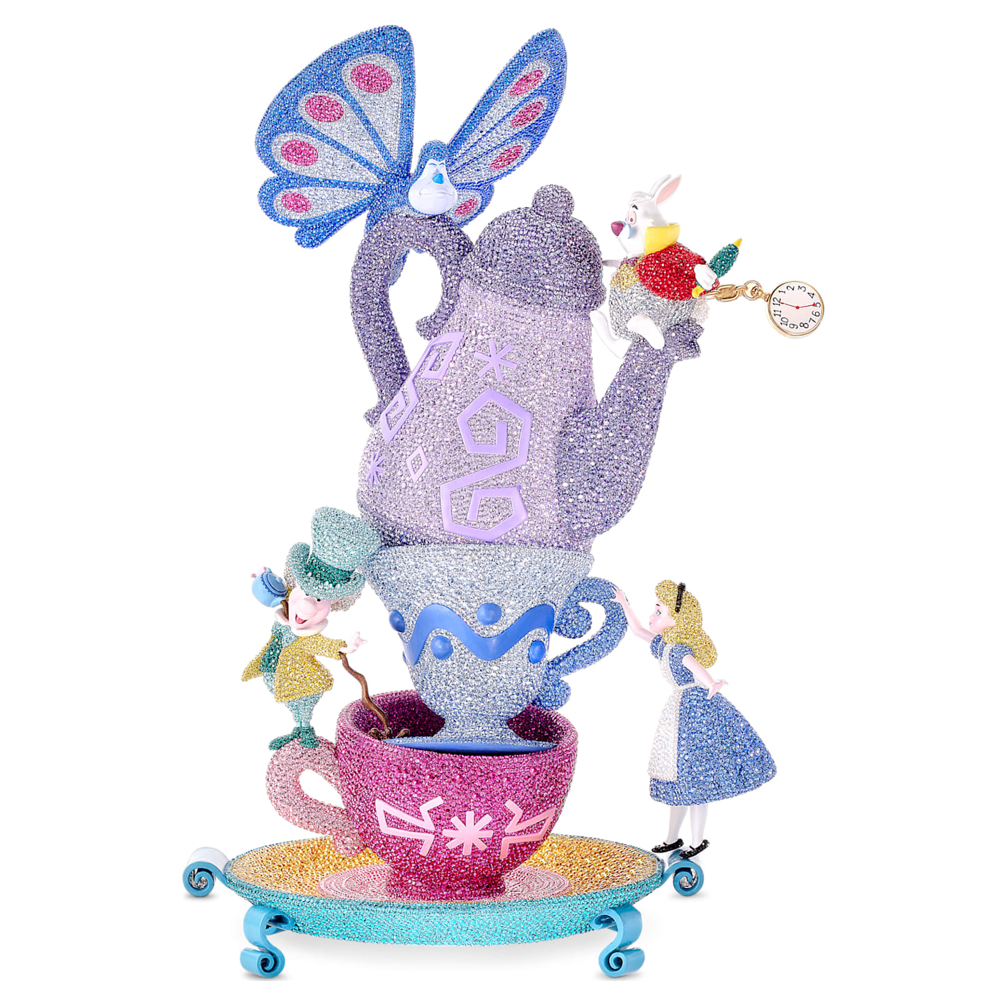 スワロフスキー【お伽の国へのお誘い】 alice-in-wonderlandお茶会-限定 置物