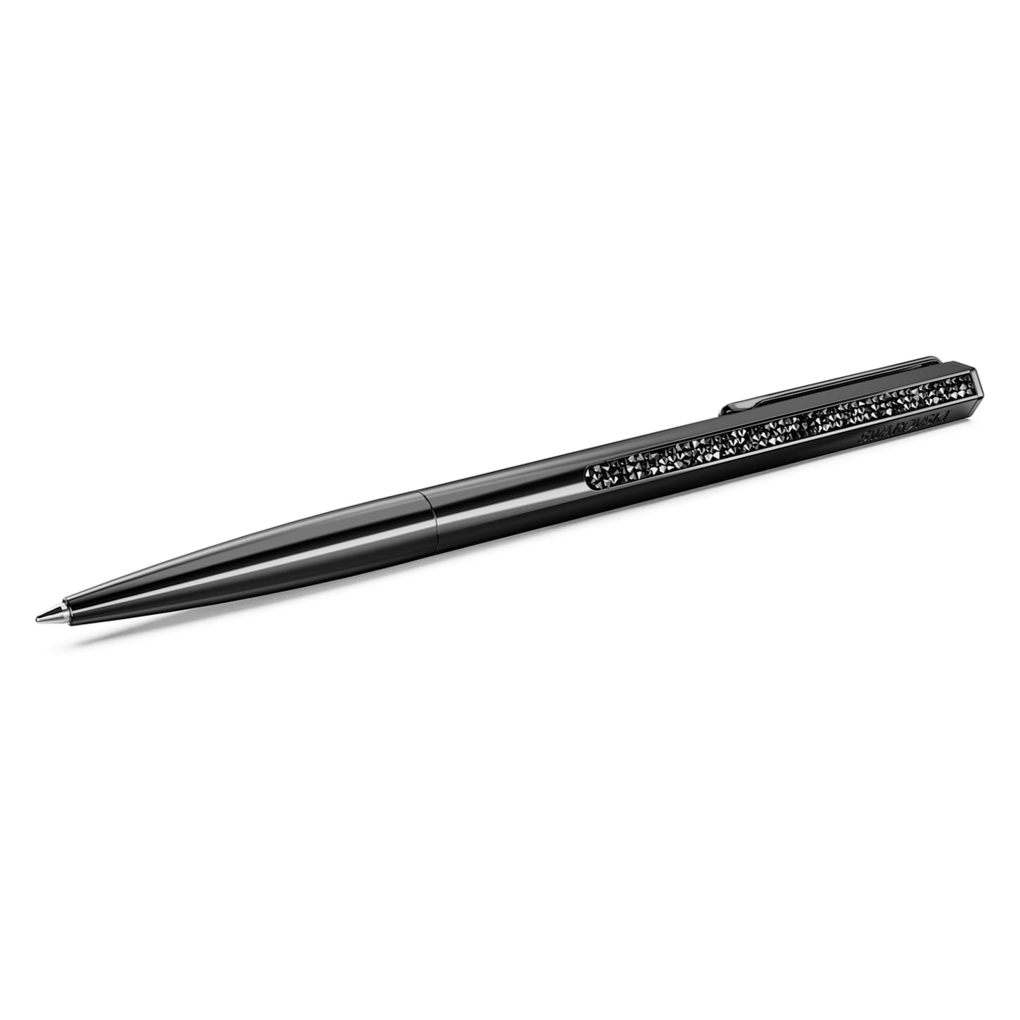 Shimmer ballpoint pen, Black, Black lacquered | Swarovski