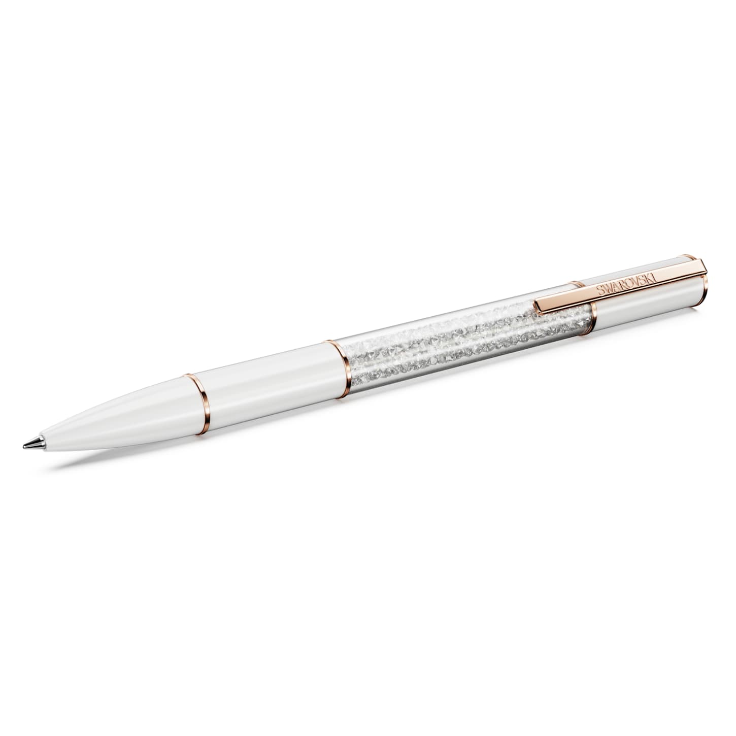 Crystalline ballpoint pen, White, Rose gold-tone plated | Swarovski