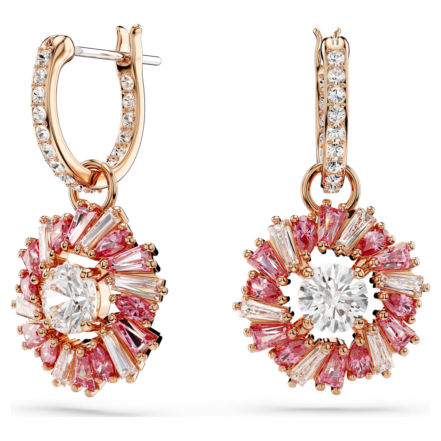 Swarovski スワロフスキー ピアス Idyllia フラワー ピンク Idyllia drop earrings, Mixed cuts, Flower, Pink, Rose gold-tone plated