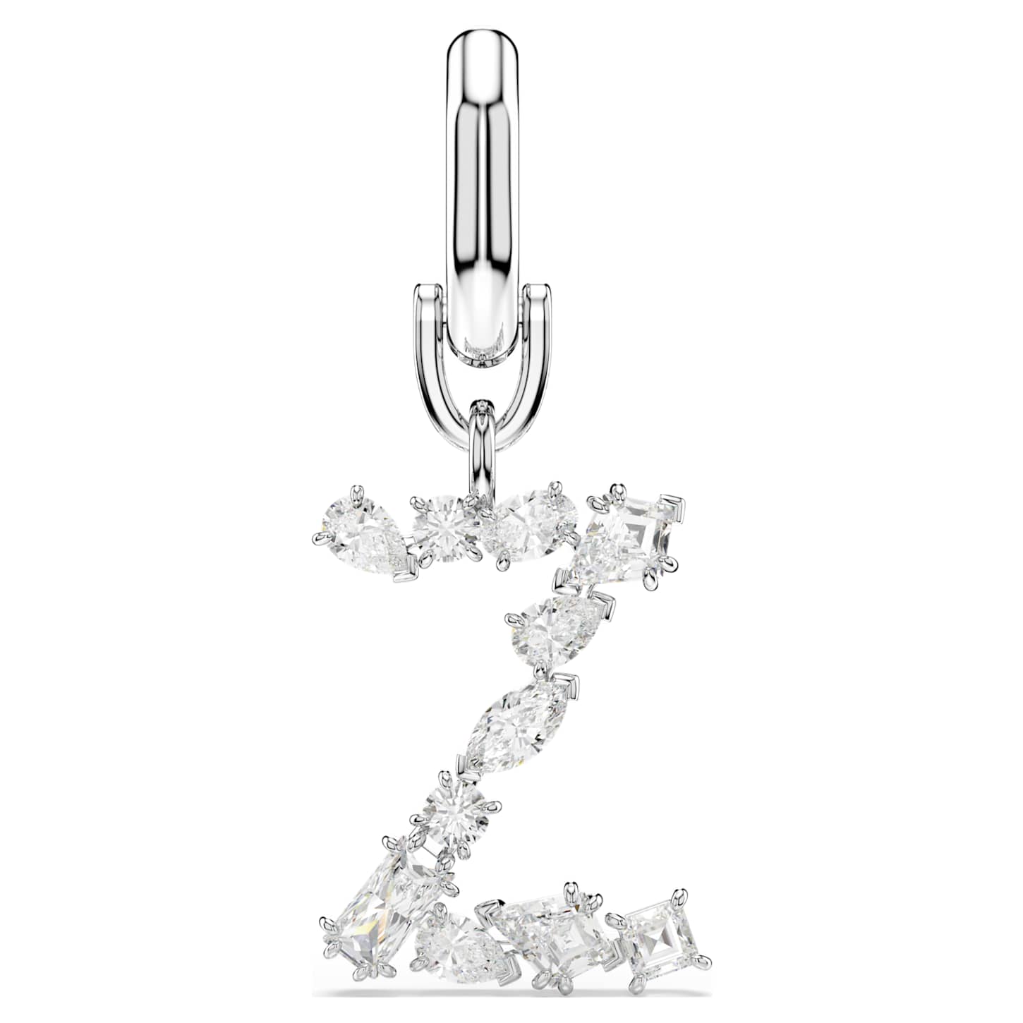 Symbolica charm, Z, White, Rhodium plated | Swarovski