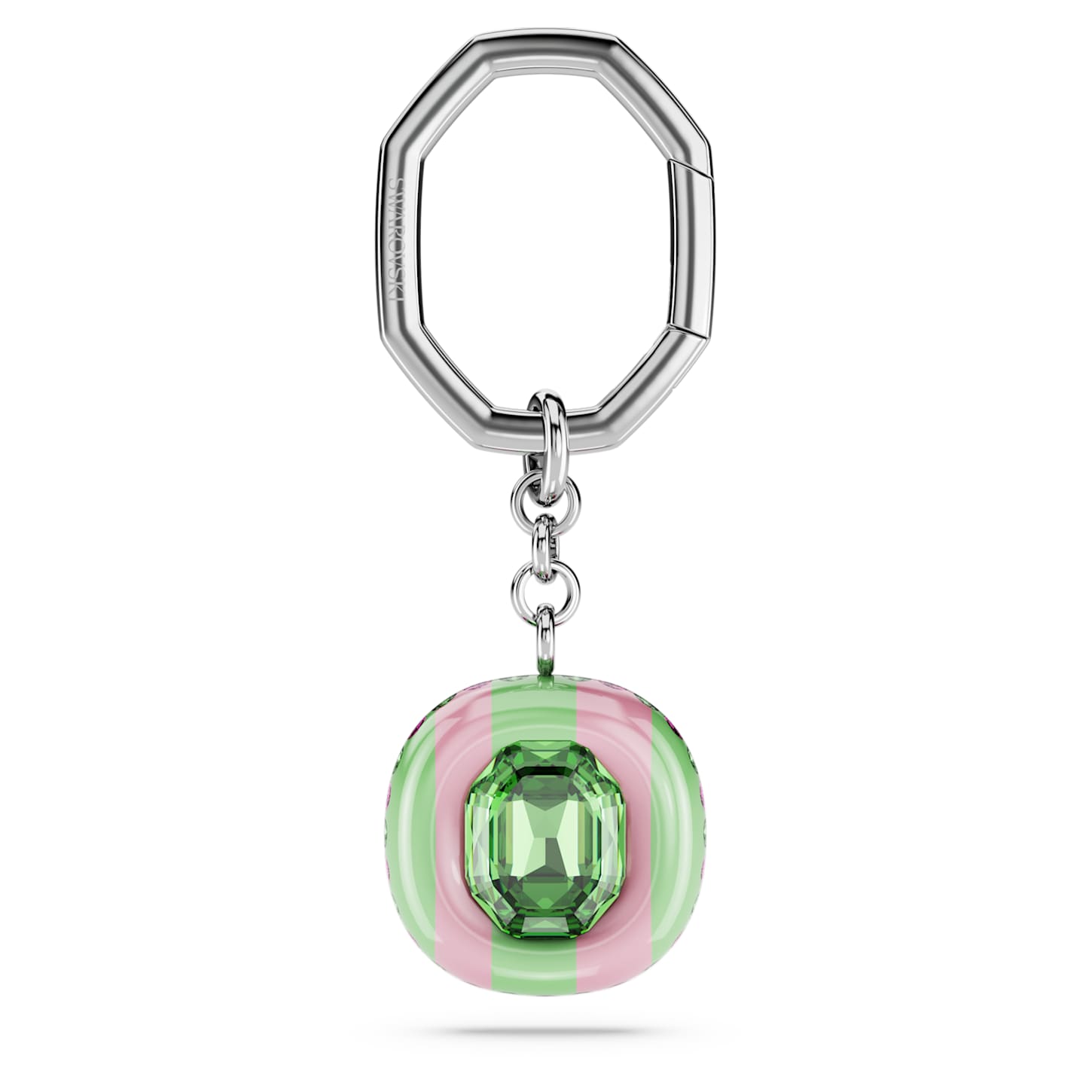 Key ring, Octagon cut, Multicolored, Rhodium plated | Swarovski