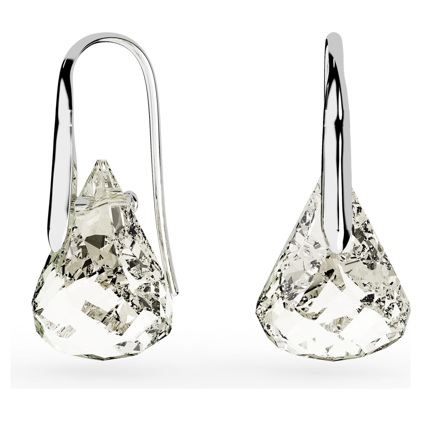 Lunar ドロップピアス, グレー, ロジウム・プレーティング | Swarovski