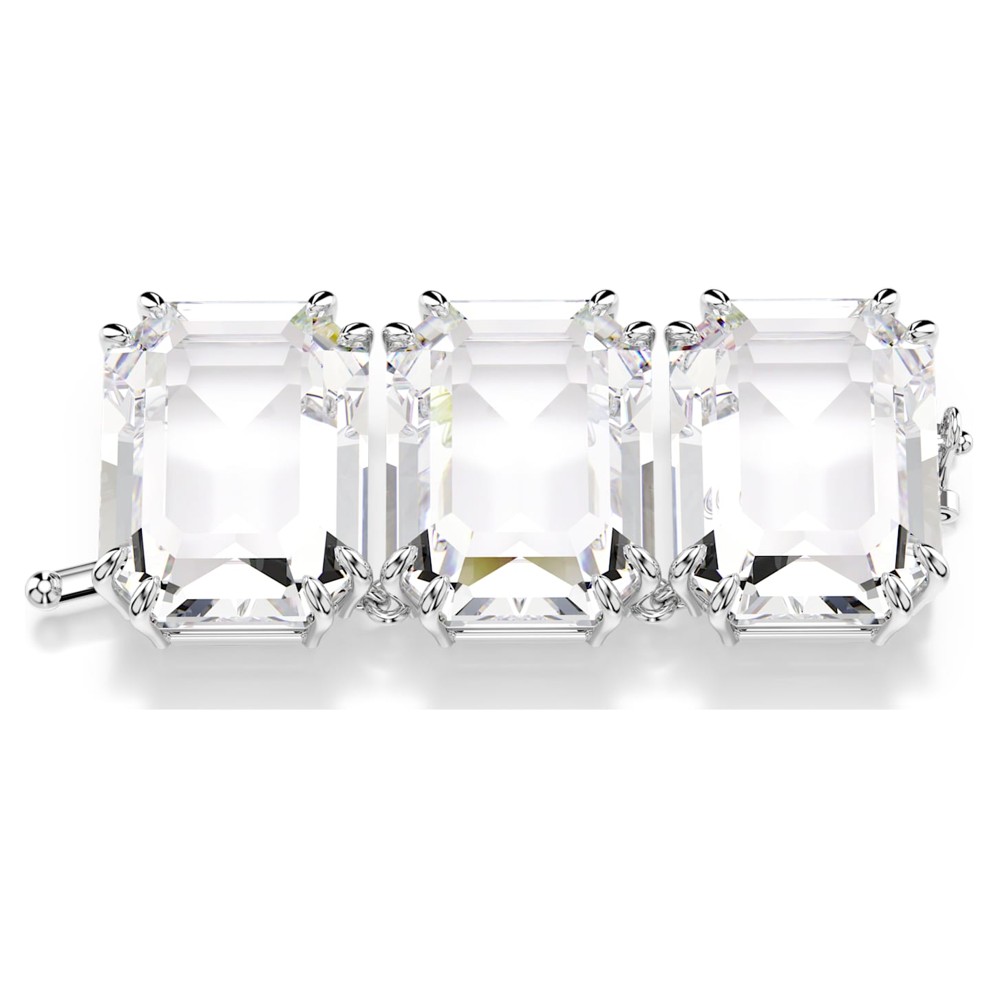 Millenia extender, Octagon cut, White, Rhodium plated | Swarovski