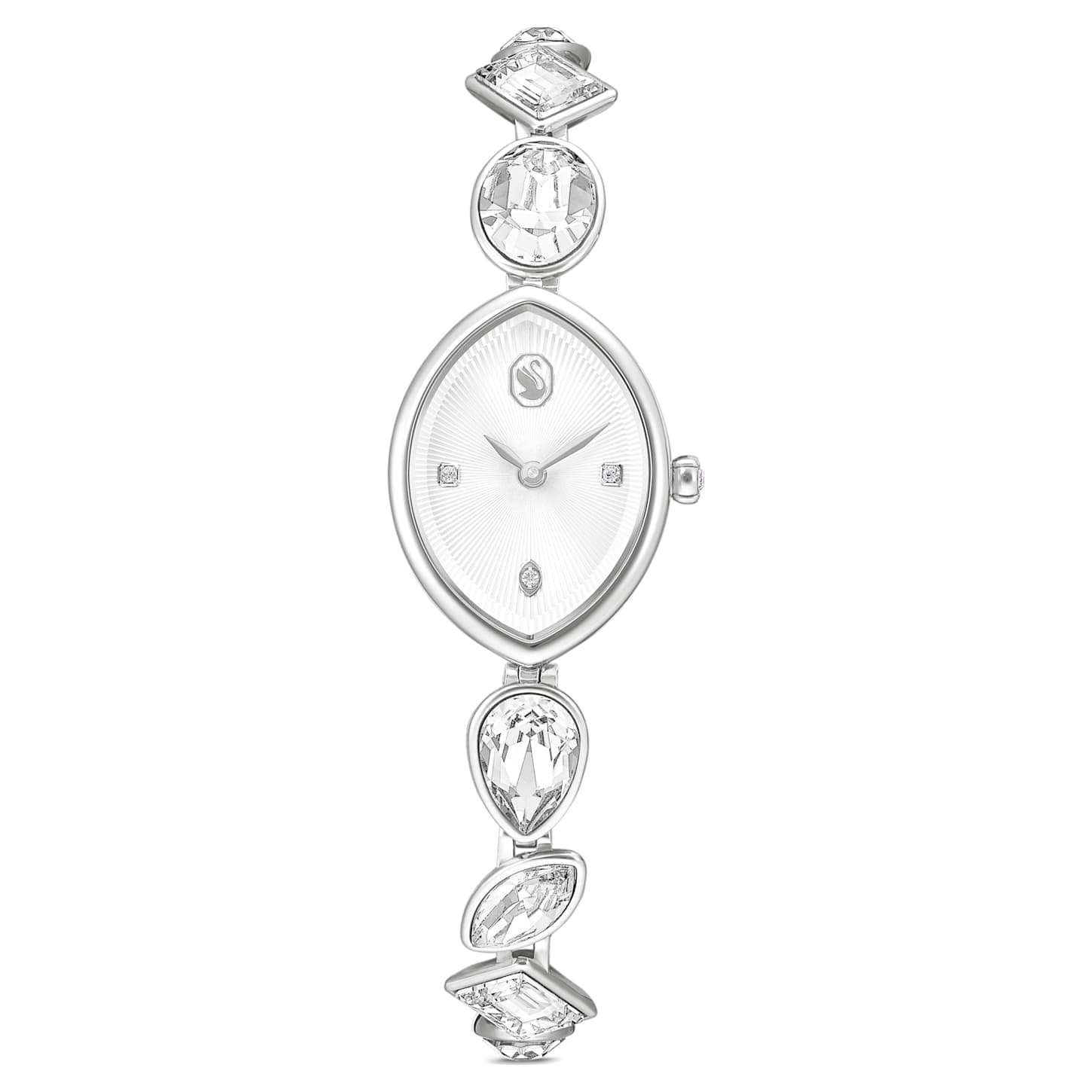 Gema watch, Crystal bracelet, Silver tone, Stainless steel | Swarovski