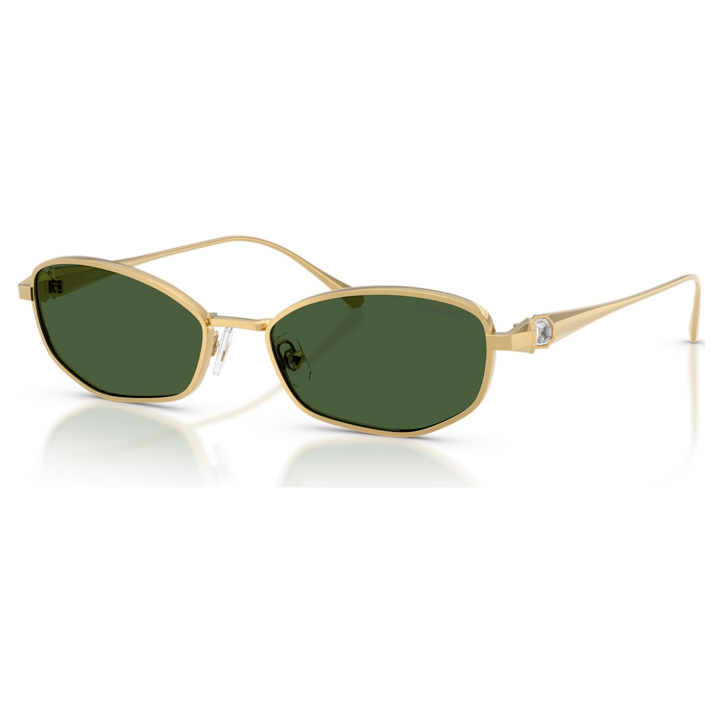 Swarovski Octagon Green Crystals Sunglasses Swarovski SK7003 4004/2-57 Gold / Dark Green Lenses main image 3