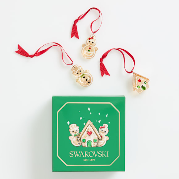 Holiday Cheers ジンジャーブレッドオーナメントセット | Swarovski