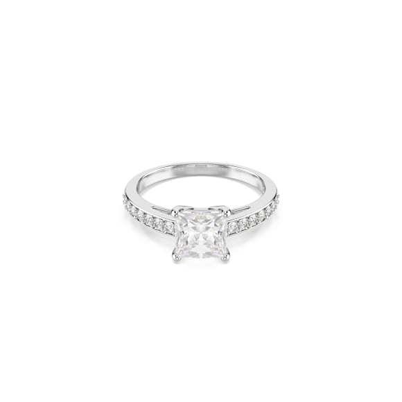 Attract 戒指, 密镶, 白色, 镀铑 - Swarovski, 5768307