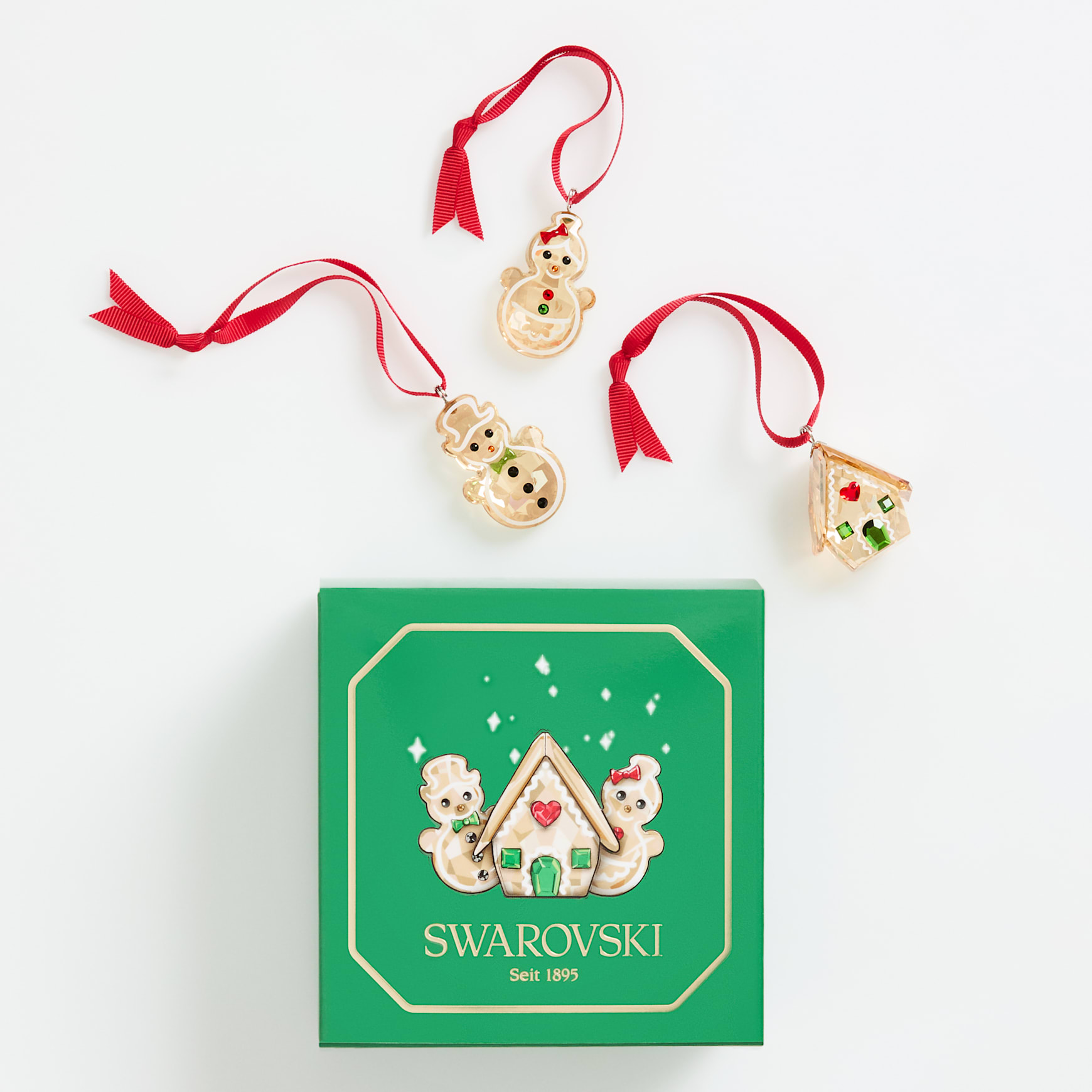 Holiday Cheers Gingerbread Ornament Set by SWAROVSKI