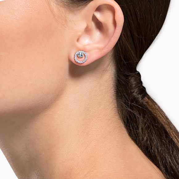 Constella stud earrings, White, Rose gold-tone plated - Swarovski, 5199827