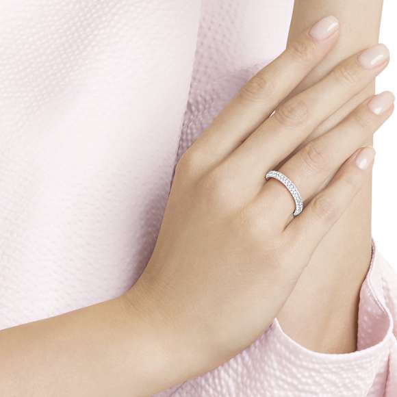 Dextera ring, Wit, Rodium toplaag - Swarovski, 5383948