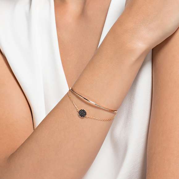 Bracelet-jonc Sublima, Gris, Placage de ton or rosé - Swarovski, 5389046