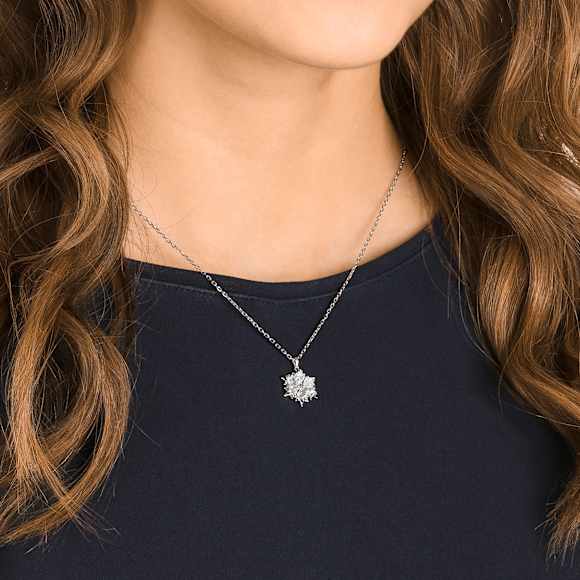 Magic pendant, Snowflake, White, Rhodium plated - Swarovski, 5428432