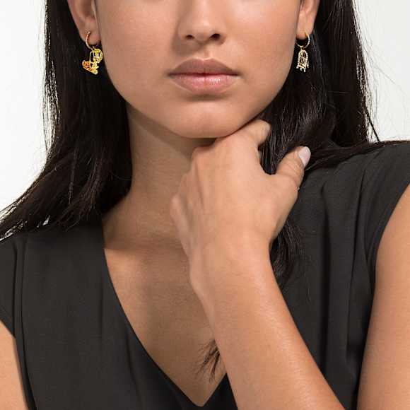 Pendientes de aro Looney Tunes Piolín, multicolor, Baño en tono Oro - Swarovski, 5487637