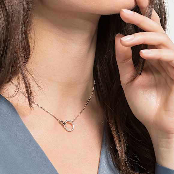 Swarovski Symbolic 項鏈, 手, 白色, 鍍玫瑰金色調 - Swarovski, 5489573