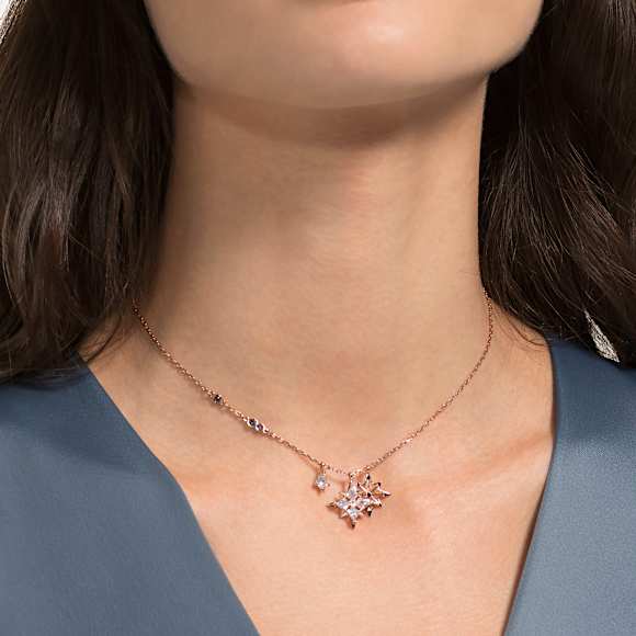 Symbolica 链坠, 星星, 白色, 玫瑰金色饰面 - Swarovski, 5494352