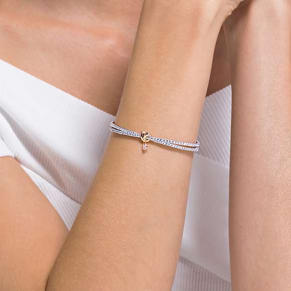Bracelet-jonc Lifelong Heart, Cœur, Blanc, Finition mix de métal - Swarovski, 5516544