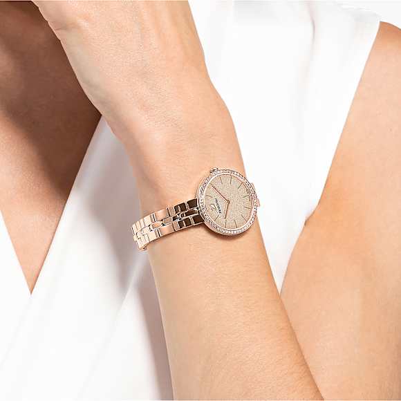 Cosmopolitan Uhr, Schweizer Produktion, Metallarmband, Rosa, Roségoldfarbenes Finish - Swarovski, 5517800