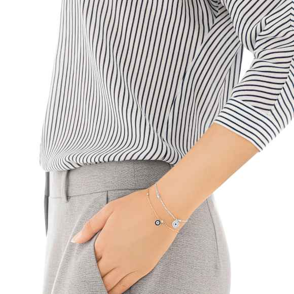 Crystal Wishes armband, Set (2), Boze oog, Blauw, Gemengde metaalafwerking - Swarovski, 5528199