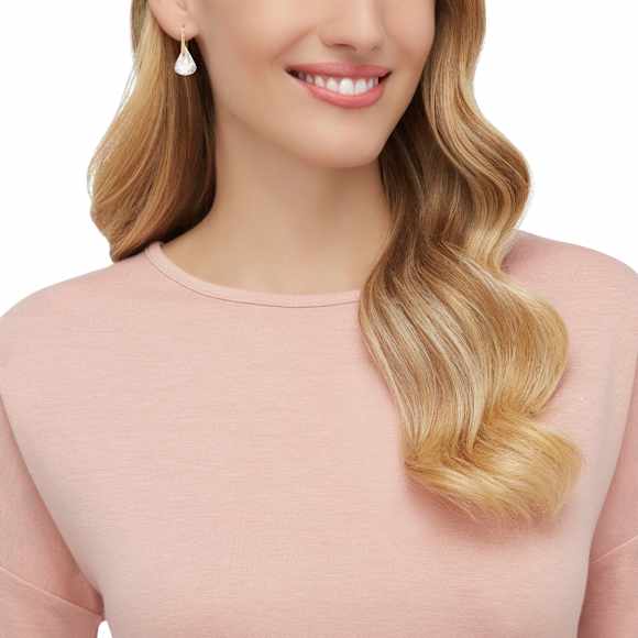 Lunar drop earrings, Pink, Rose gold-tone plated - Swarovski, 5528509