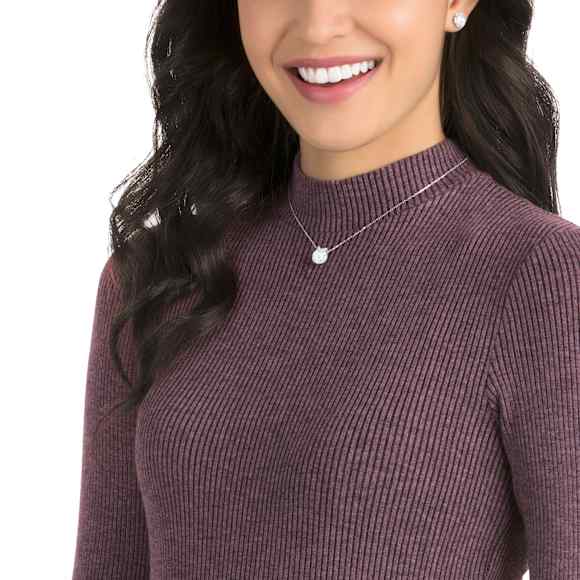 Bella V set, Round cut, White, Rhodium plated - Swarovski, 5528937