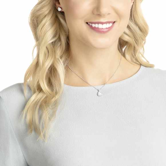 Begin Set, Trillionslipad, Vit, Rodiumpläterad - Swarovski, 5528938
