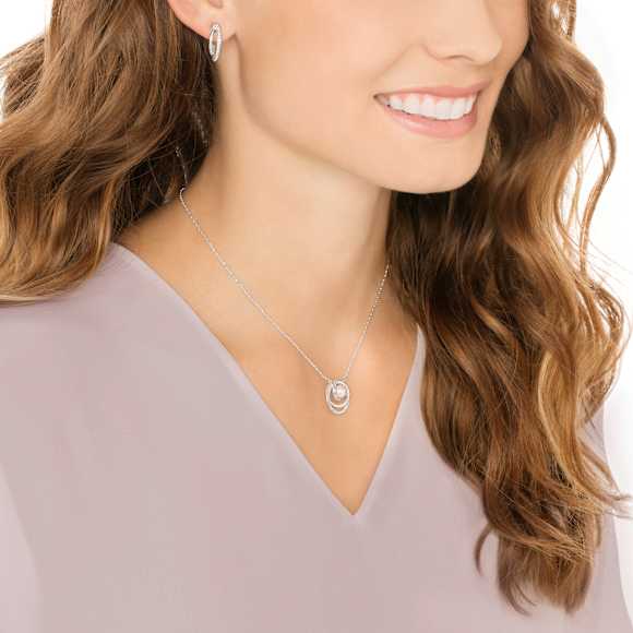 Free set, White, Rhodium plated - Swarovski, 5528946
