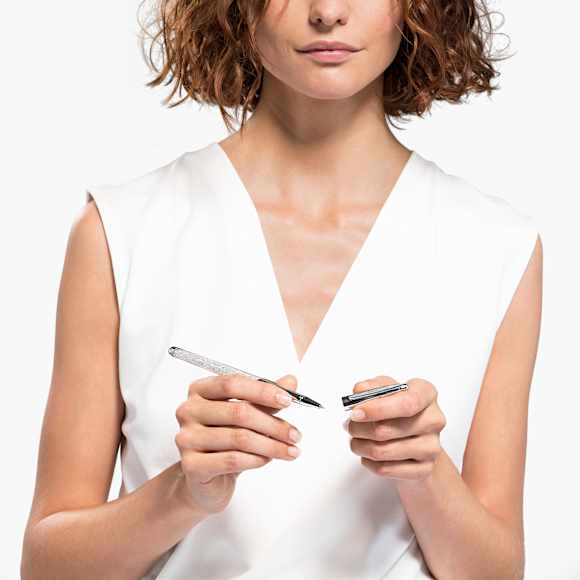 Crystalline Top Uçlu Kalem, Gümüş Rengi, Krom Kaplama - Swarovski, 5534320