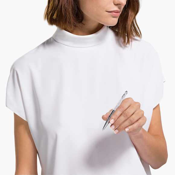 Crystalline Nova ballpoint pen, Silver tone, Chrome plated - Swarovski, 5534324