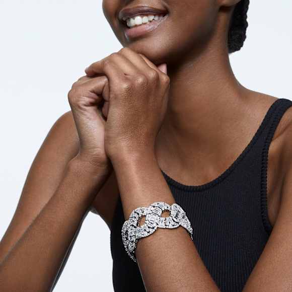 スワロフスキーSwarovski Hyperbola バングル インフィニティS Hyperbola バングル, インフィニティ, ホワイト, ローズゴールド