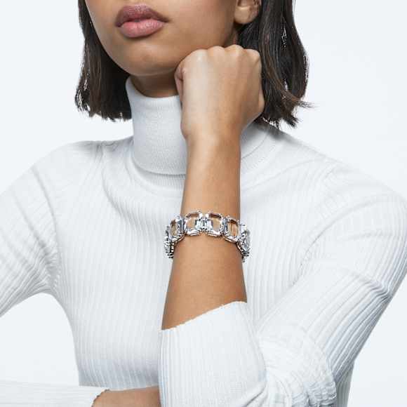Millenia armband, Oversized kristallen, Octagon-slijpvorm, Wit, Rodium toplaag - Swarovski, 5599192