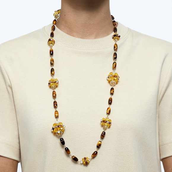 Somnia 项链, 大码, 咖啡色, 镀金色调 - Swarovski, 5600794