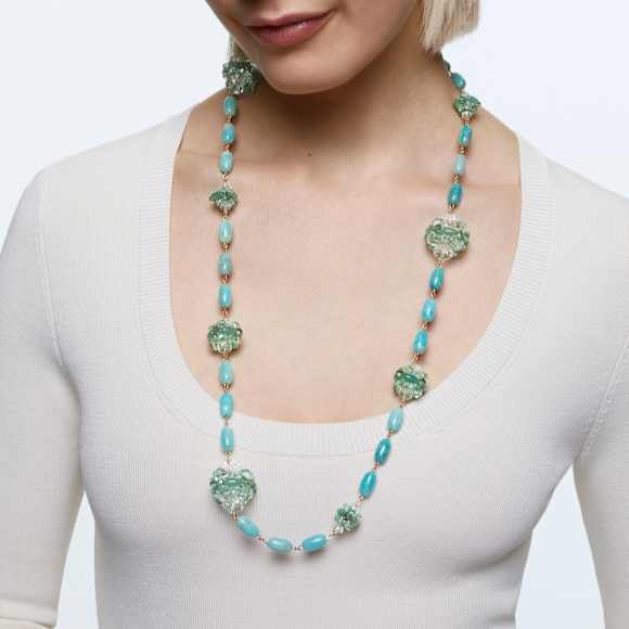 Somnia 项链, 大码, 绿色, 镀金色调 - Swarovski, 5601906
