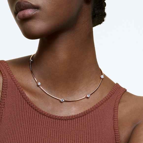 Collier Constella, Taille ronde, Blanc, Placage de ton or rosé - Swarovski, 5609710
