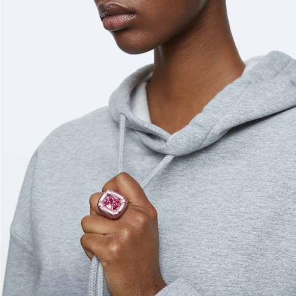 Bague cocktail Dulcis, Taille coussin, Rose - Swarovski, 5609726