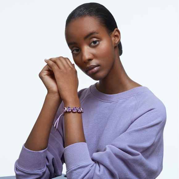 Bracelet Dulcis, Taille coussin, Violet - Swarovski, 5613731