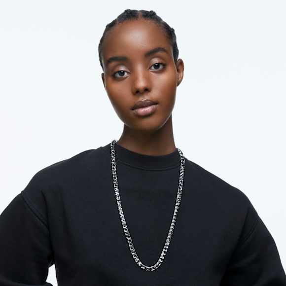 Millenia nyaklánc, Négyzet metszéses, Nagy, Szürke, Ruténium bevonattal - Swarovski, 5613900