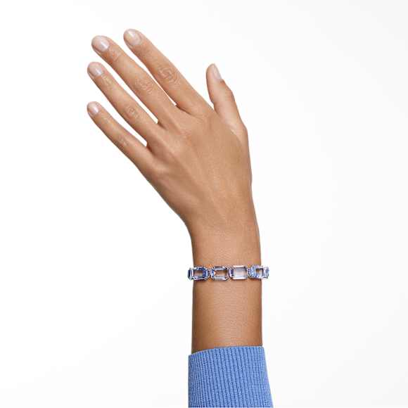 Millenia ブレスレット, オクタゴンカット, ブルー, ロジウム・プレーティング - Swarovski, 5614927