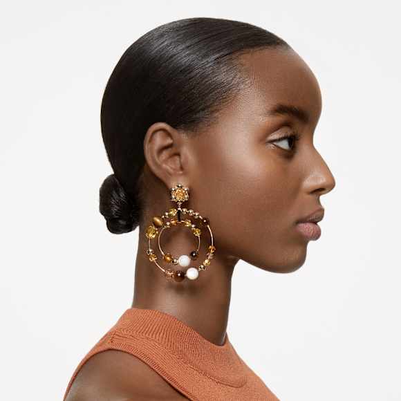 Anneaux d'oreilles Somnia, Multicolores, Placage de ton or - Swarovski, 5618296