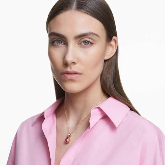 Collier Chroma, Taille goutte, Petit, Multicolore, Placage de ton or - Swarovski, 5619786