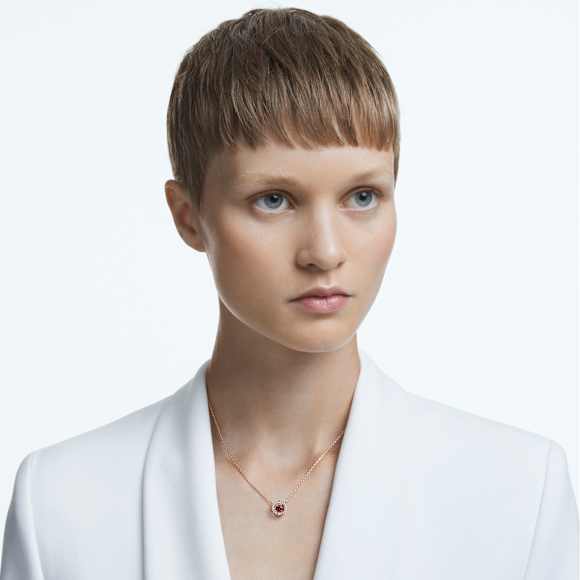 Una Hänge, Rundslipad, Lång, Lila, Roséguldfärgad plätering - Swarovski, 5620551