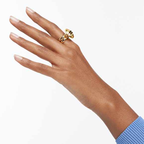 Lucent ring, Magnetic closure, Yellow, Gold-tone plated - Swarovski, 5621074