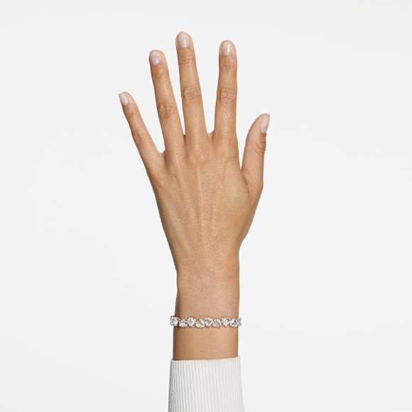 Millenia 手链, 三菱形切割, 白色, 镀铑 - Swarovski, 5622451