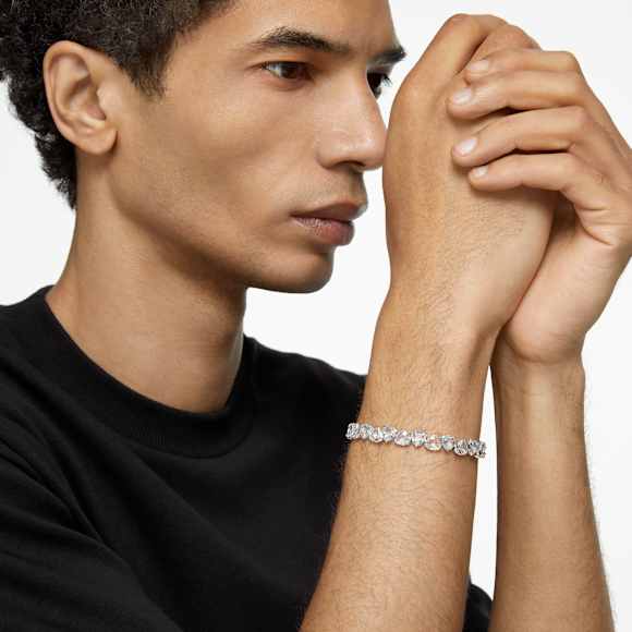 Millenia 手链, 三菱形切割, 白色, 镀铑 - Swarovski, 5622451