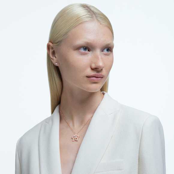 Stella set, Mixed cuts, Star, White, Rose gold-tone plated - Swarovski, 5622730