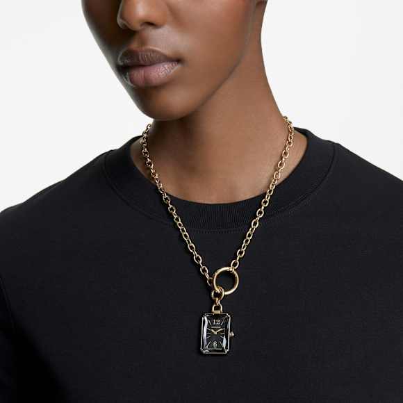 Pocket watch, Black, Gold-tone finish - Swarovski, 5624363