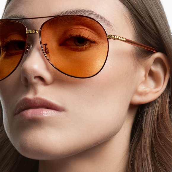 太阳眼镜, 渐变色飞行员形, SK0343-H 36F, 咖啡色 - Swarovski, 5625294