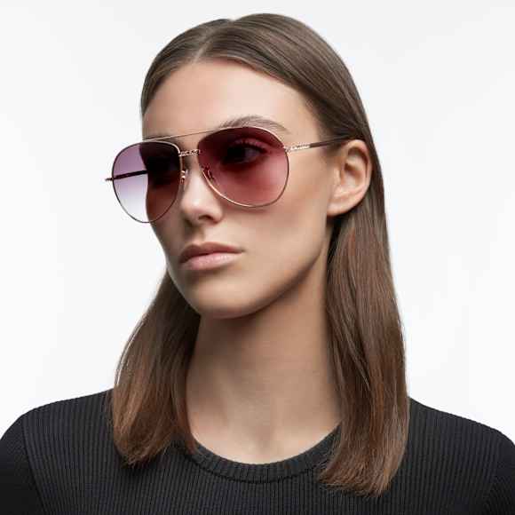 Lunettes de soleil, Style pilote, Teinte dégradée, SK0343-H 33B, Noires - Swarovski, 5625299