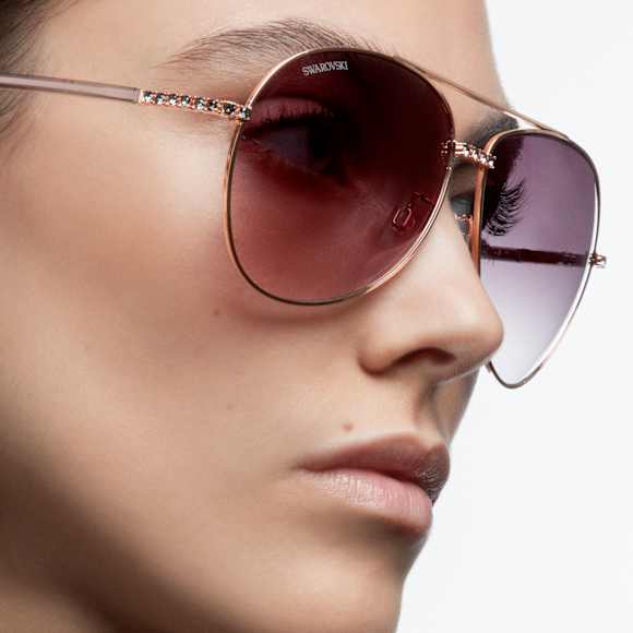 太阳眼镜, 渐变色飞行员形, SK0343-H 33B, 黑色 - Swarovski, 5625299